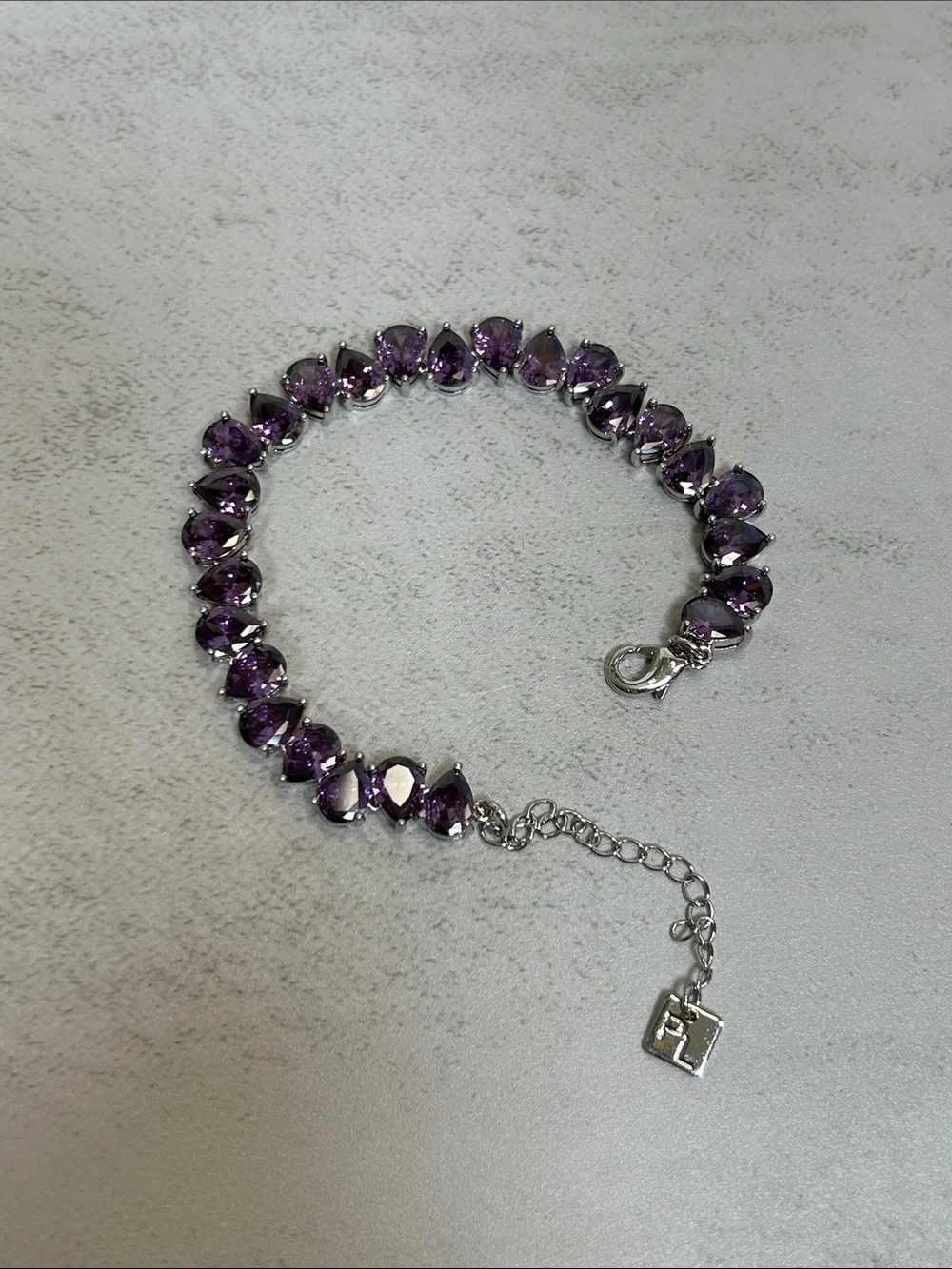 Park Lane Viola Purple Crystal Bracelet in Silver Setting - Picture 5 of 8